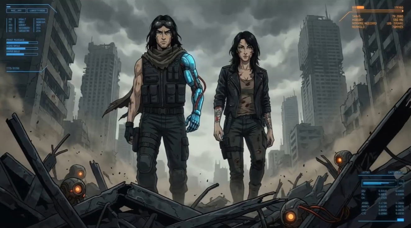 DEB and Michael in the ruins of New Ilion